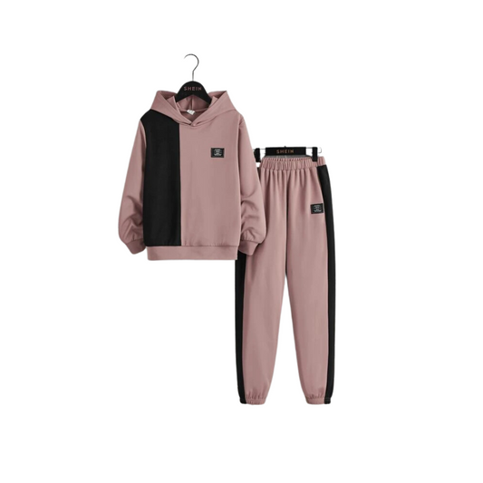 Conjunto de Sudadera y Pantalón Deportivo en Rosa Vieja