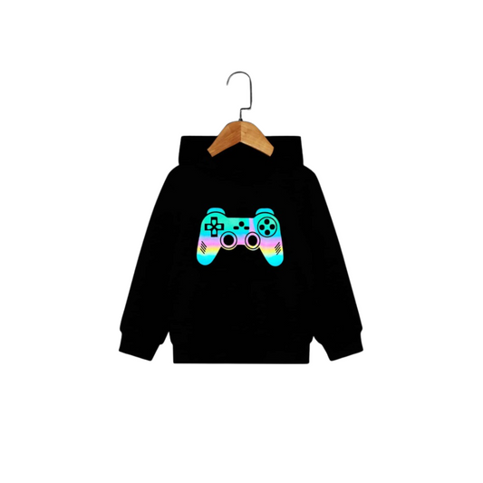 Sudadera Infantil con Capucha y Estampado de Controlador de Videojuegos