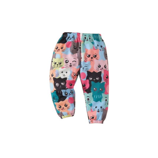 Pantalón Estampado de Dibujos Animados Multicolor para Niños y Niñas