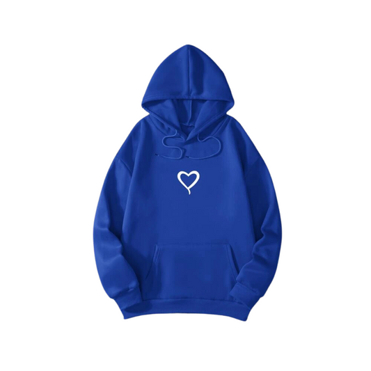 Sudadera Casual con Capucha y Estampado de Corazón