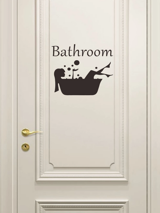 Adhesivo Decorativo "Bathroom con Bañera y Letras"