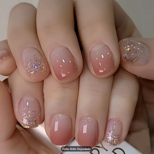 Uñas Estilo Francés - Brillo Degradado